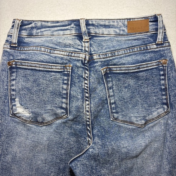 Judy Blue Acid Wash Distressed Boyfriend Jeans JB88281 Blue Womens 3/26 - Picture 5 of 8